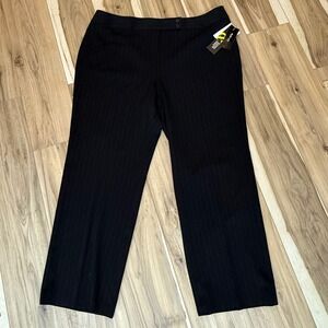 Style Co Woman Black Pinstripe Cozy Luxe Stretch Dress Pants Size 18W